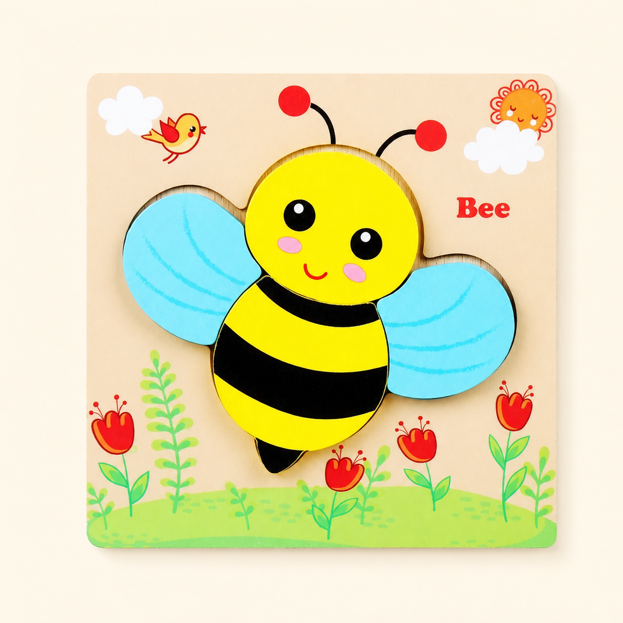 Toyella My First Wooden Puzzle - Design 36 - cream background
