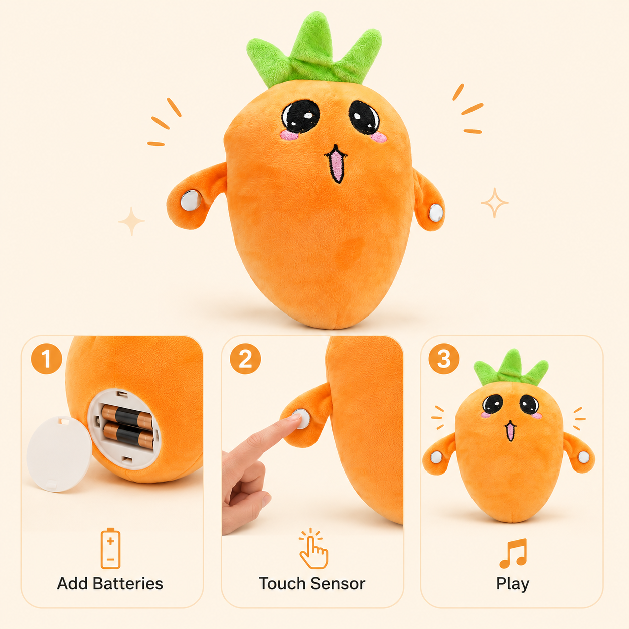 Toyella Musical Touch Plush Pal