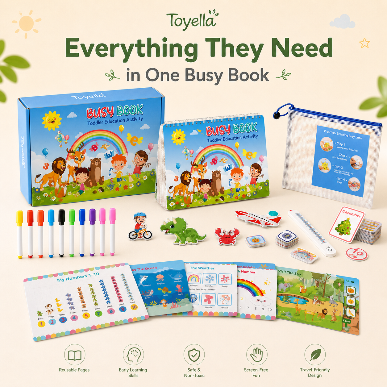 Toyella™ Preschool Busy Book
