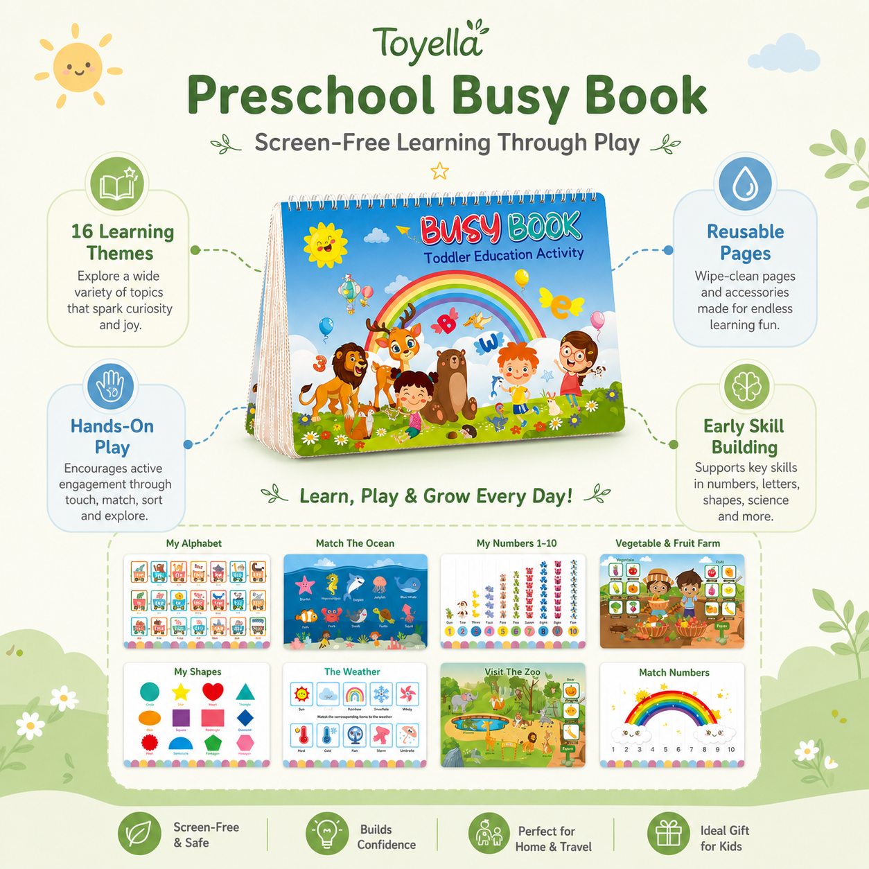 Toyella™ Preschool Busy Book