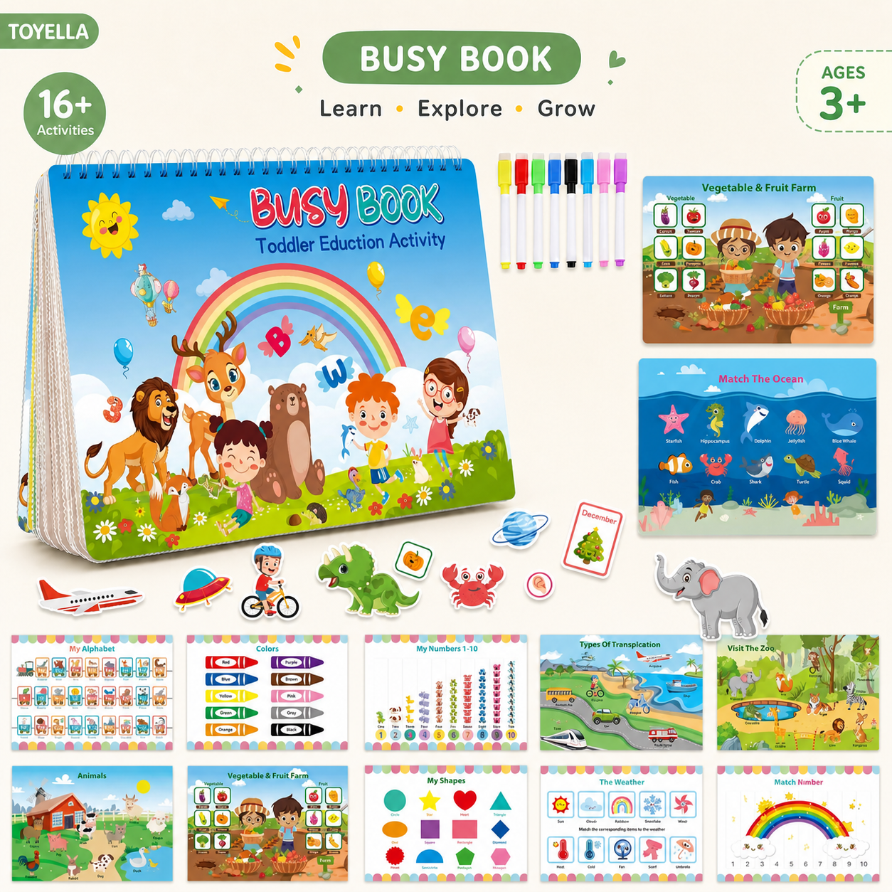 Toyella™ Preschool Busy Book