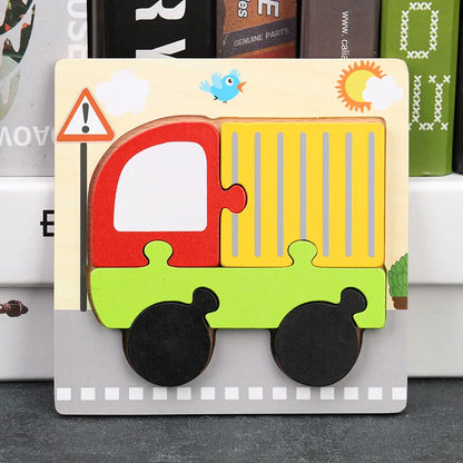 Toyella™ My First Wooden Puzzle | Animal & Vehicle Designs