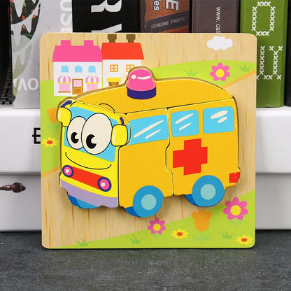 Toyella™ My First Wooden Puzzle | Animal & Vehicle Designs