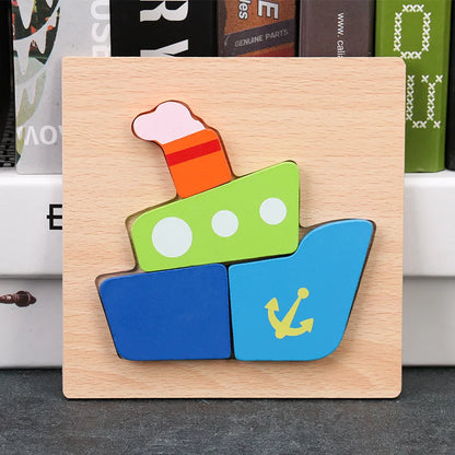 Toyella™ My First Wooden Puzzle | Animal & Vehicle Designs