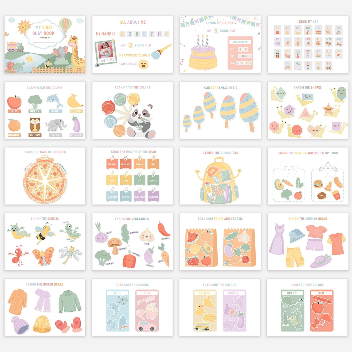 Toyella Printable Busy Book Pack