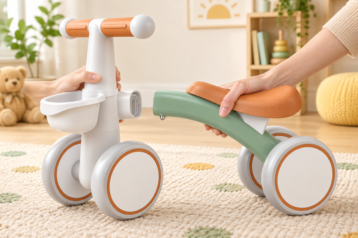 Toyella FirstRide tool-free frame connection