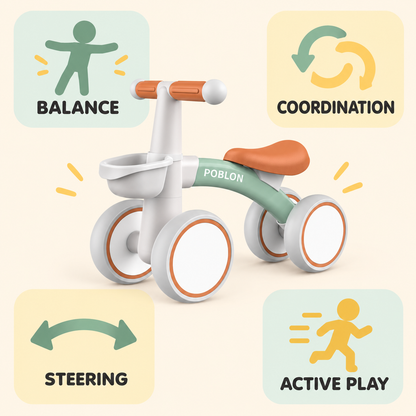 Toyella FirstRide supports balance, coordination, steering and active play