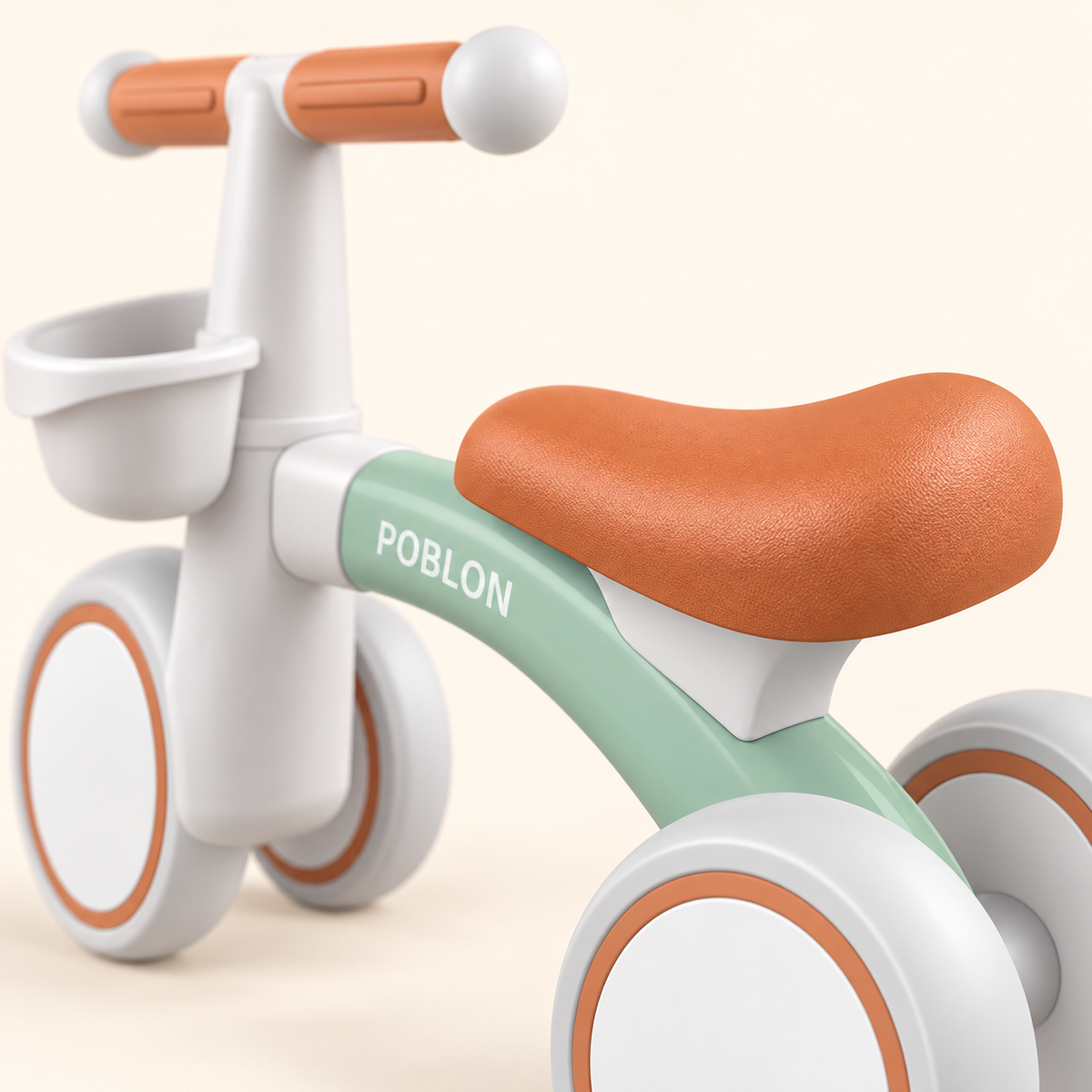 Close-up of Toyella FirstRide PU saddle texture and quality details