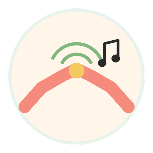 Two fingertips meeting to trigger shared play icon
