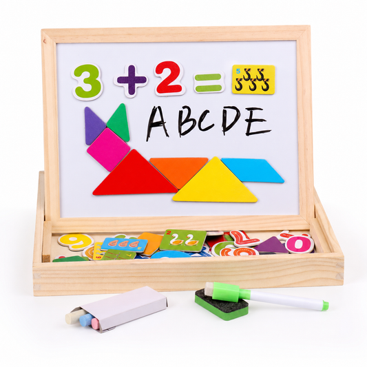 Toyella Magnetic Creative Board with magnetic numbers, shapes and drawing accessories