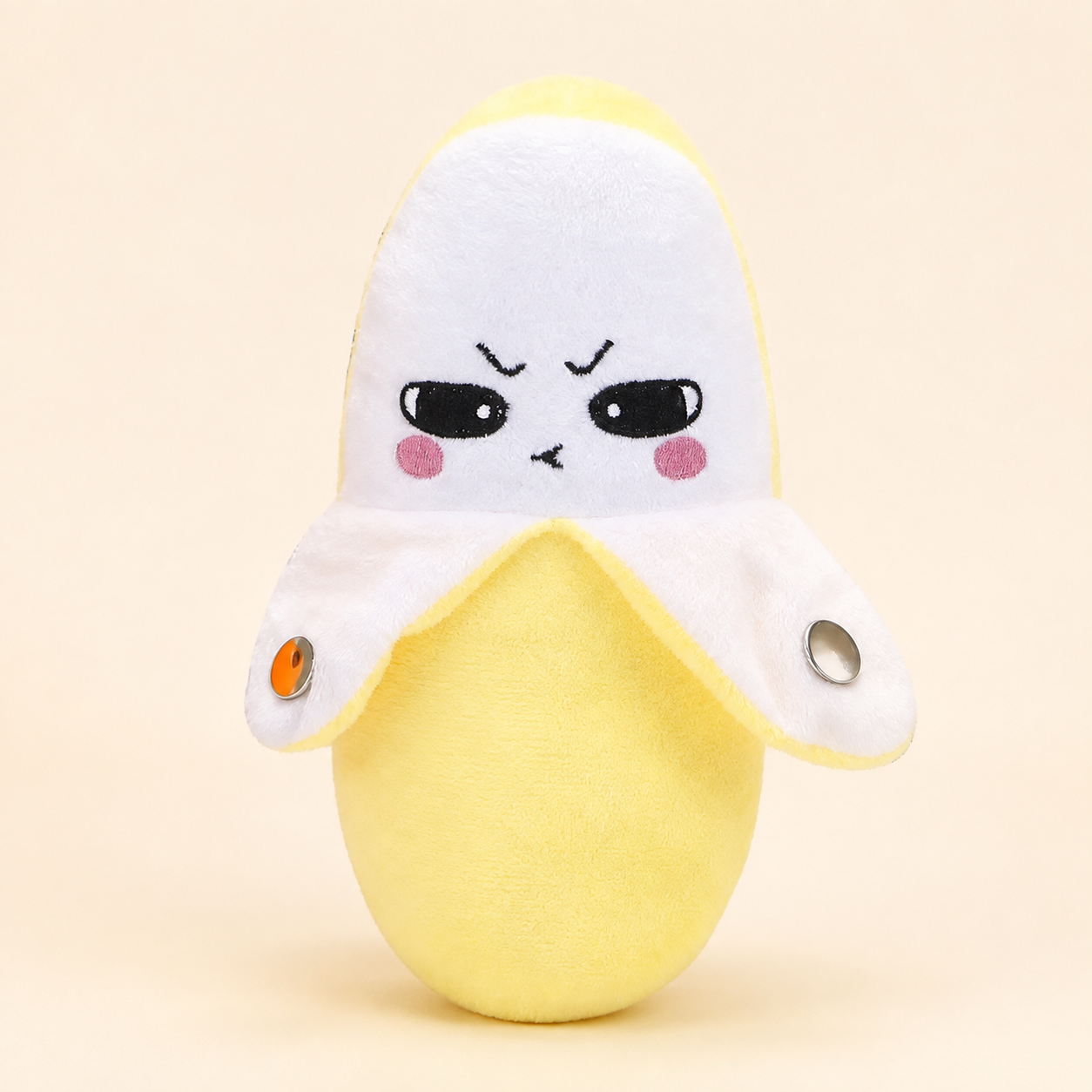 Toyella Musical Touch Plush Pal banana variant on warm cream background