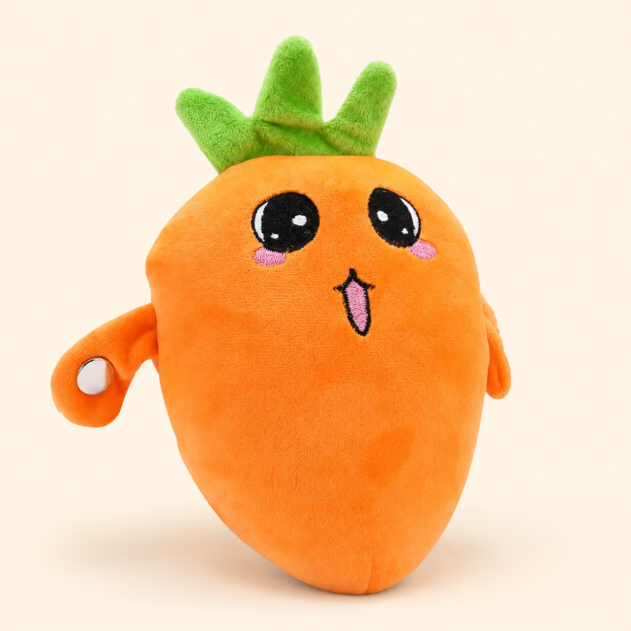 Toyella Musical Touch Plush Pal carrot variant on warm cream background