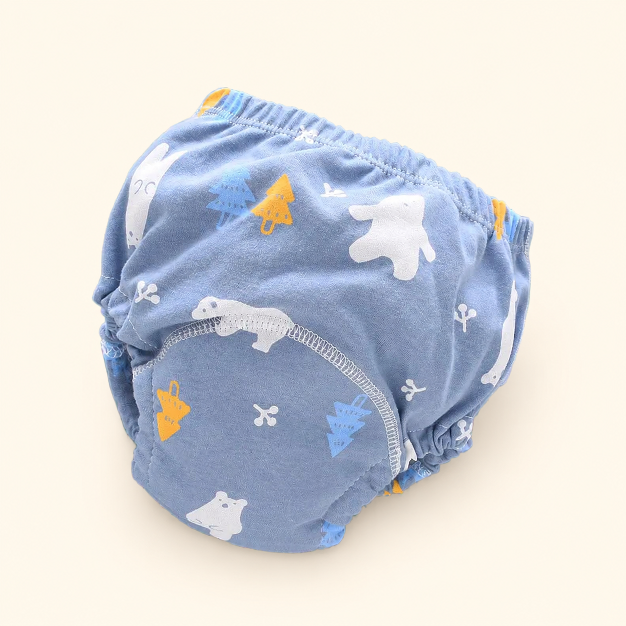 Toyella potty training pants - Blue Polar bear - cream background
