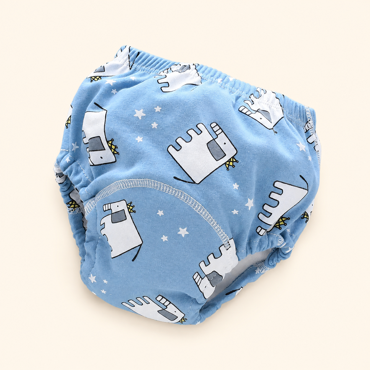Toyella potty training pants - Crown elephant - cream background