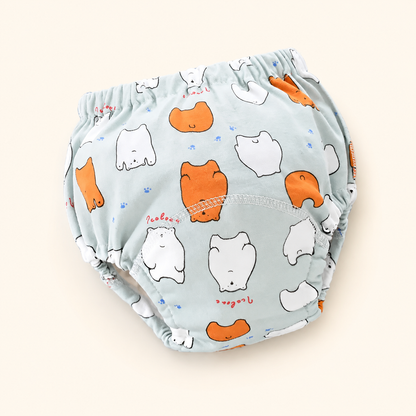 Toyella potty training pants - Grey fat bear - cream background