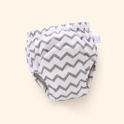 Toyella potty training pants - Khaki stripe wave - cream background