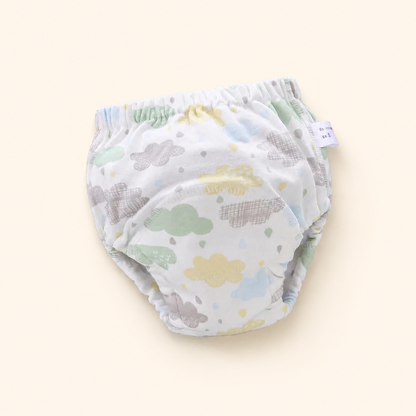 Toyella potty training pants - Light green cloud - cream background
