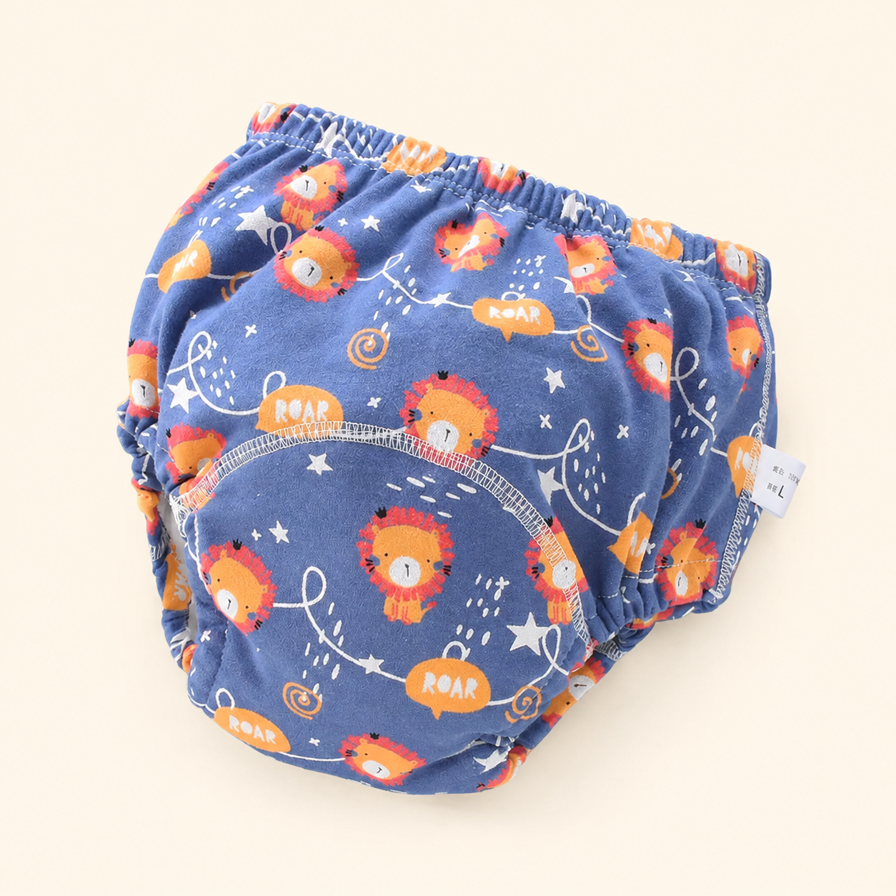 Toyella potty training pants - Orange lion - cream background