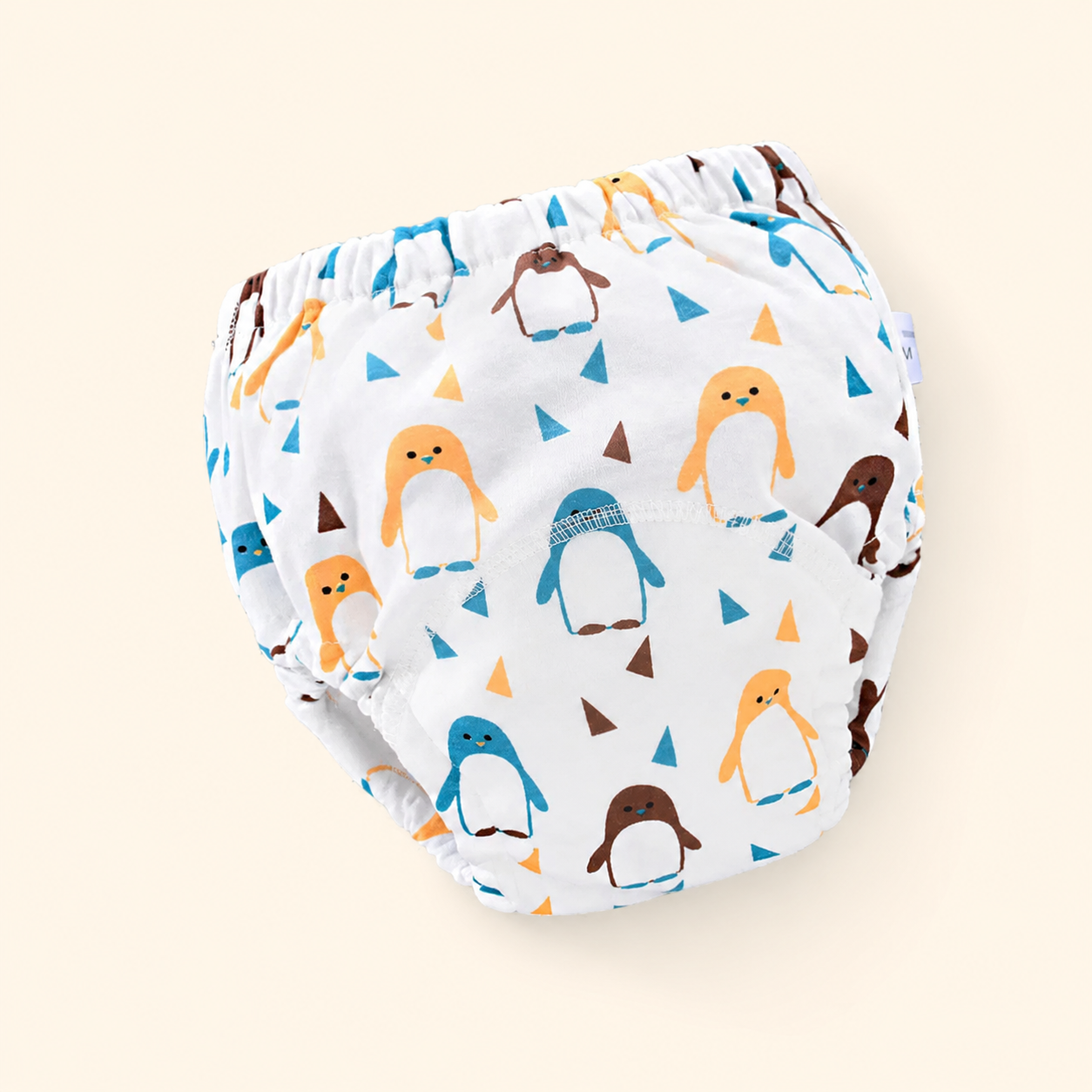 Toyella potty training pants - Penguin - cream background