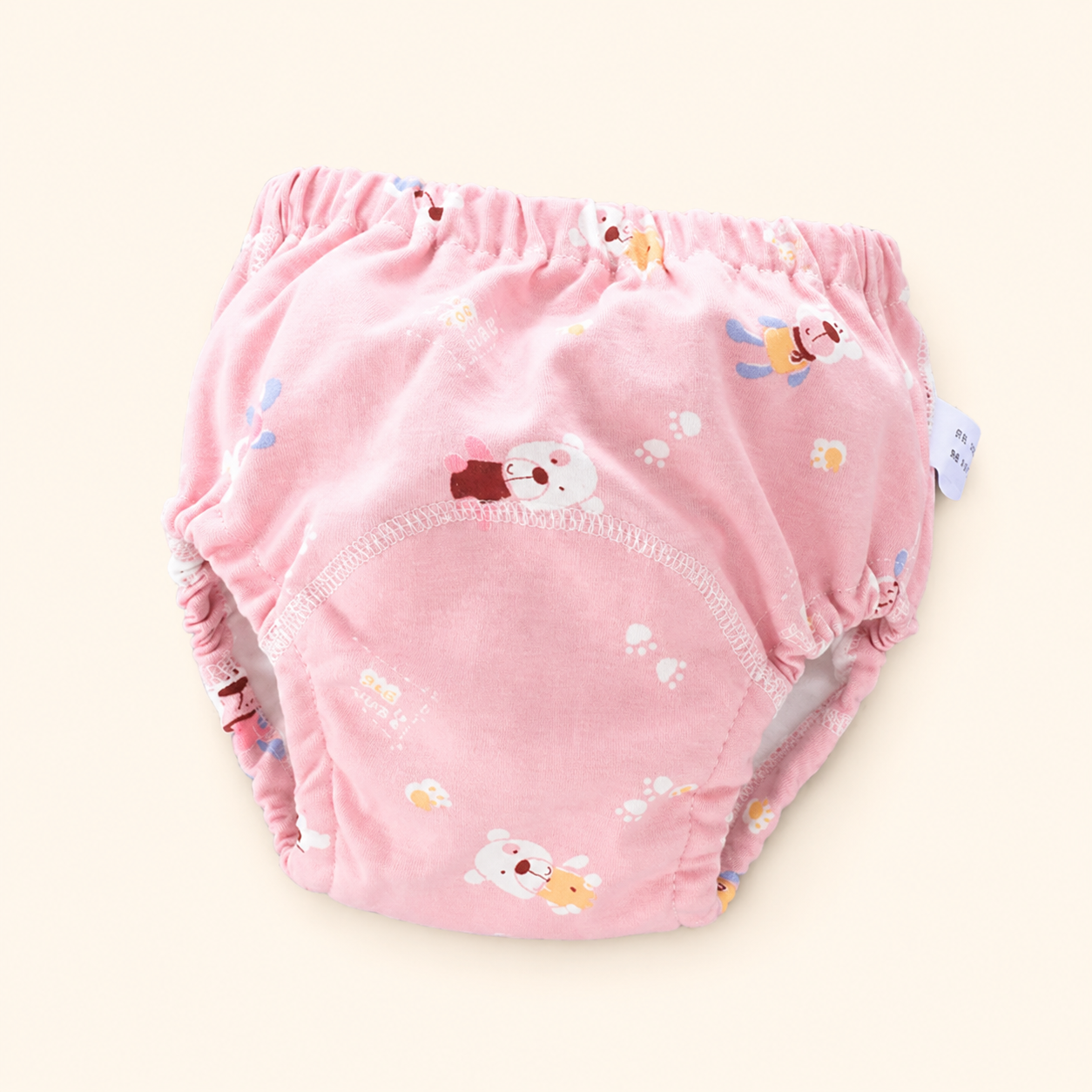 Toyella potty training pants - Pink bear - cream background