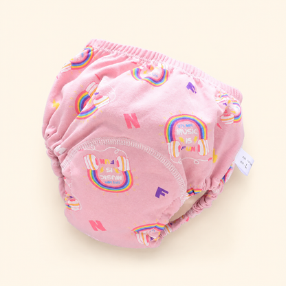 Toyella potty training pants - Pink earphone - cream background