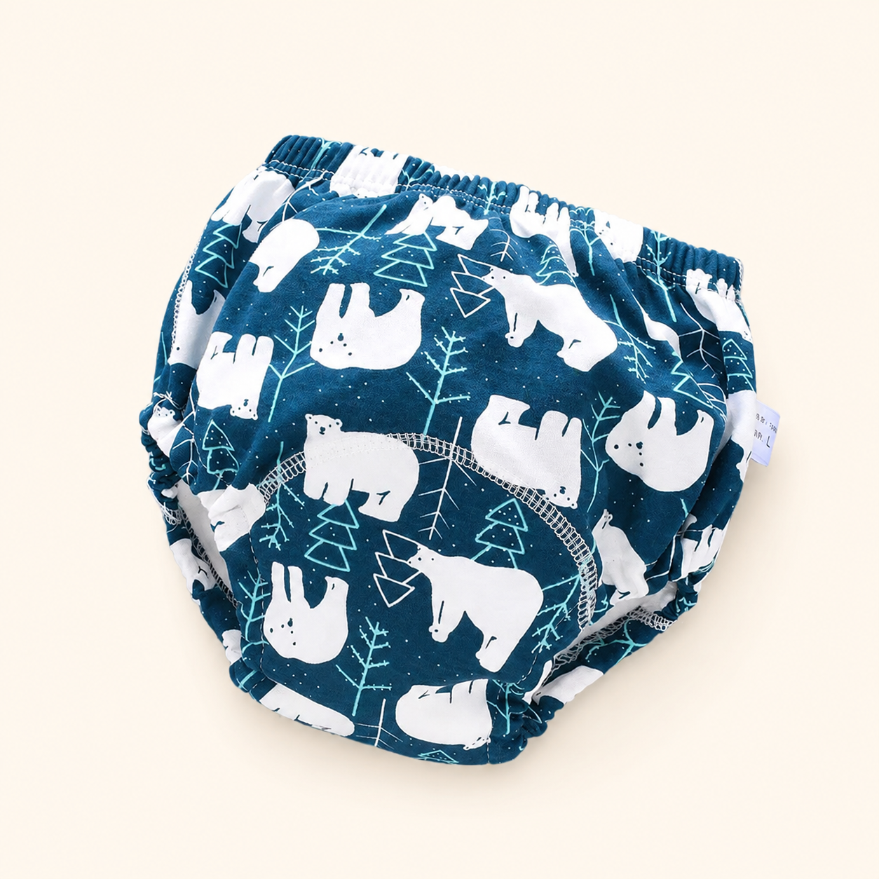Toyella potty training pants - Polar bear - cream background