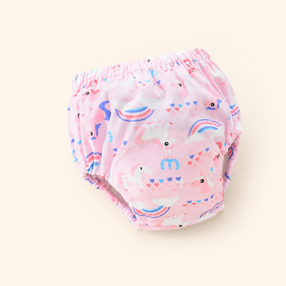 Toyella potty training pants - Rainbow horse - cream background