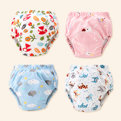 Toyella reusable cotton potty training pants in four prints