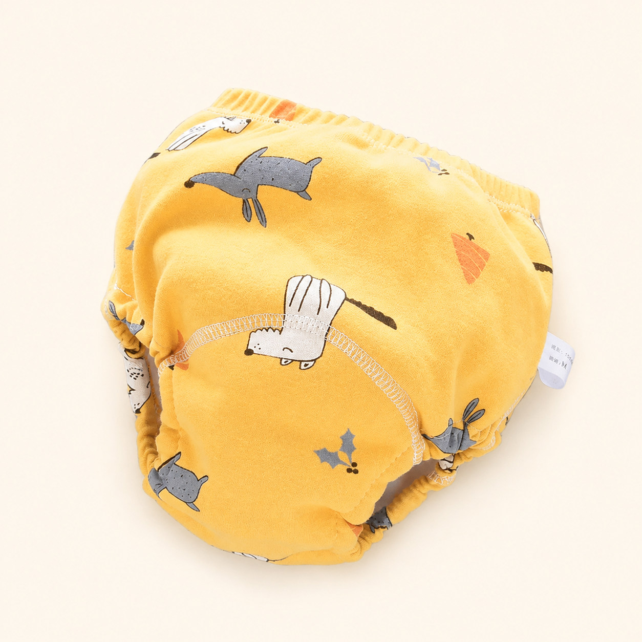 Toyella potty training pants - Yellow animals - cream background