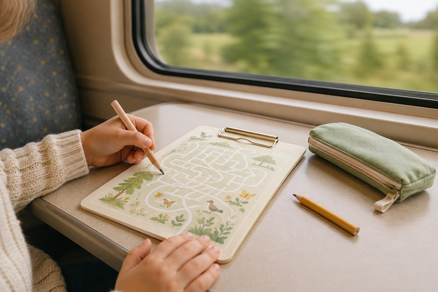 Quiet printable activity during train travel