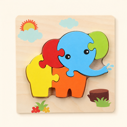 Toyella My First Wooden Puzzle - Design 1 - cream background