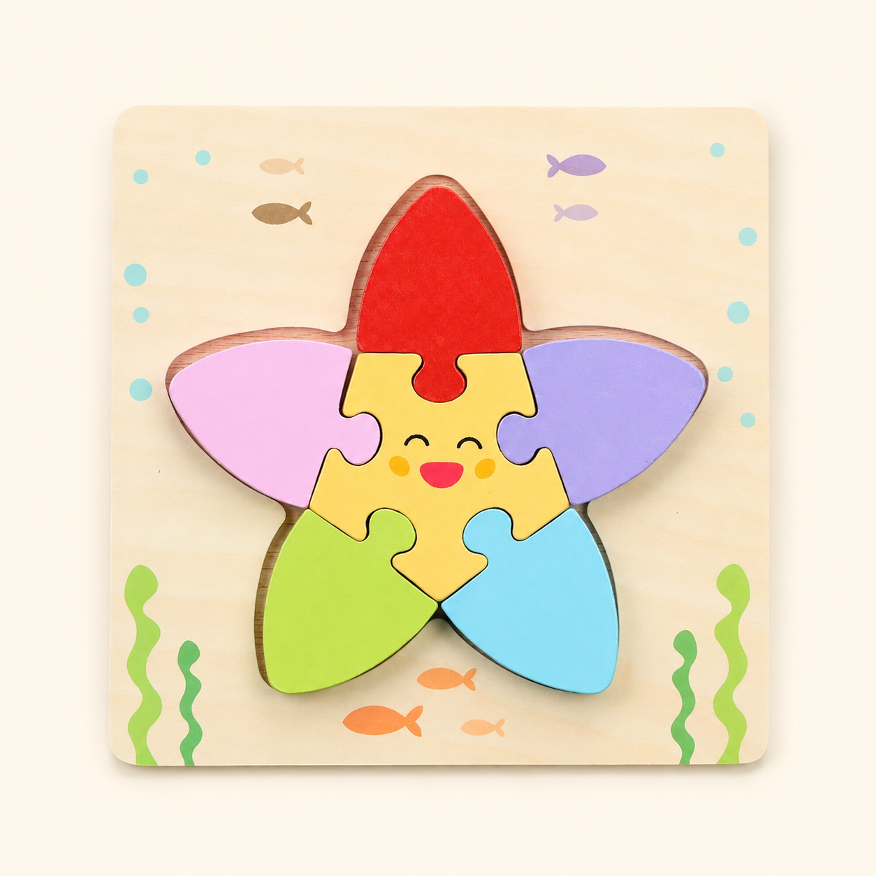 Toyella My First Wooden Puzzle - Design 2 - cream background