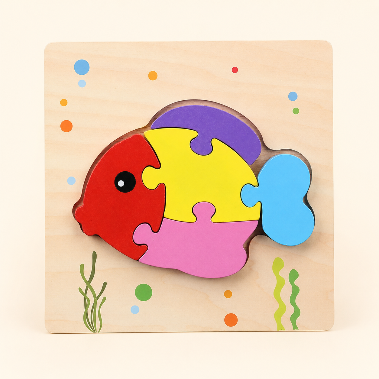 Toyella My First Wooden Puzzle - Design 3 - cream background