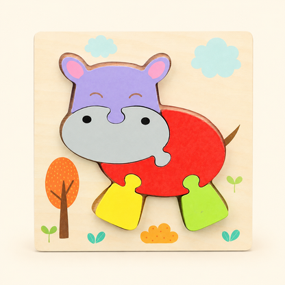 Toyella My First Wooden Puzzle - Design 4 - cream background