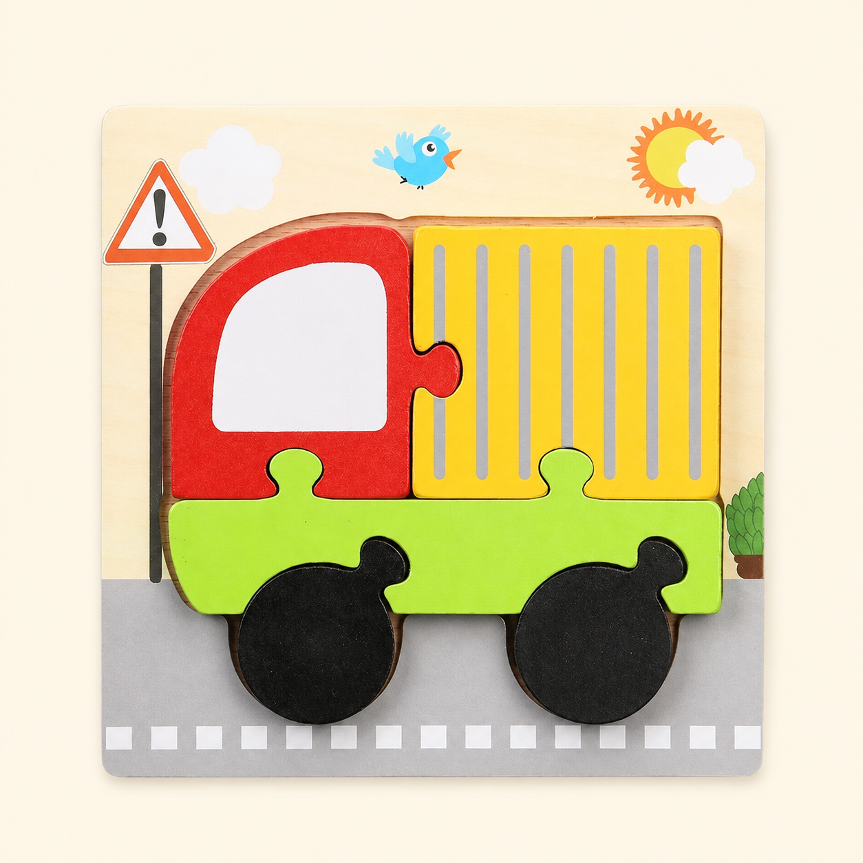 Toyella My First Wooden Puzzle - Design 5 - cream background