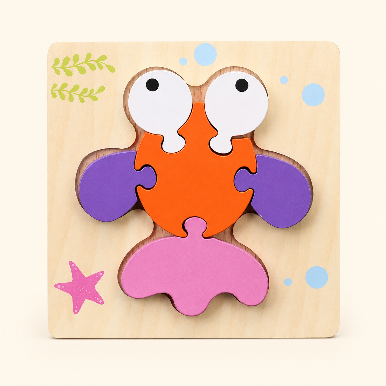 Toyella My First Wooden Puzzle - Design 7 - cream background