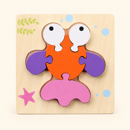 Toyella My First Wooden Puzzle - Design 7 - cream background