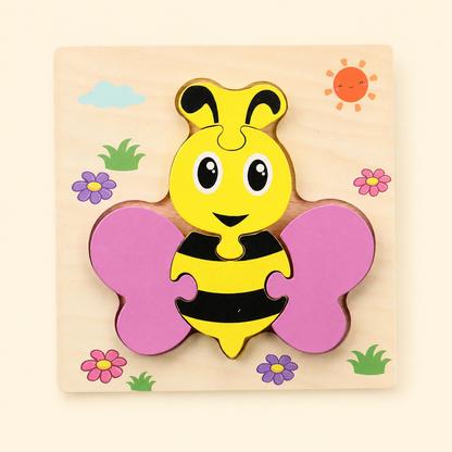 Toyella My First Wooden Puzzle - Design 10 - cream background