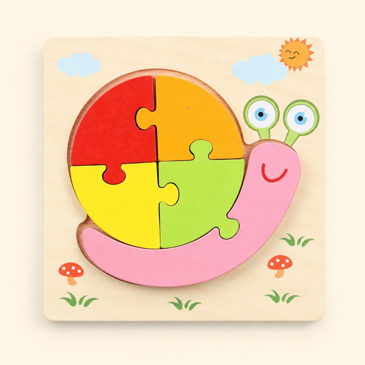 Toyella My First Wooden Puzzle - Design 15 - cream background