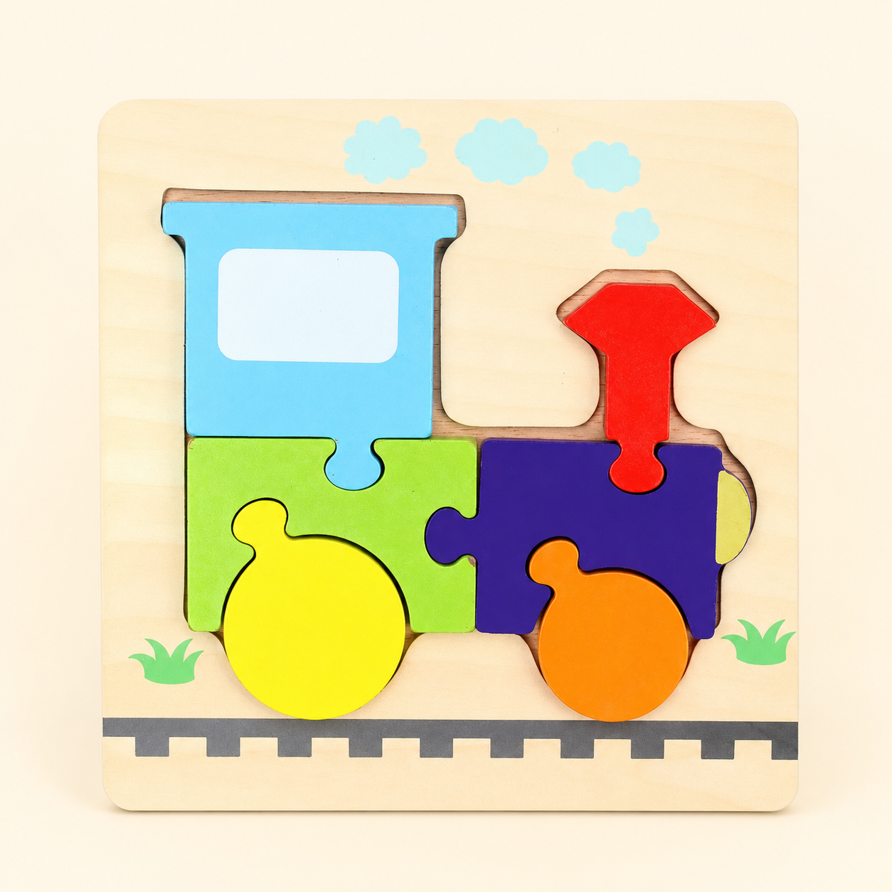 Toyella My First Wooden Puzzle - Design 18 - cream background