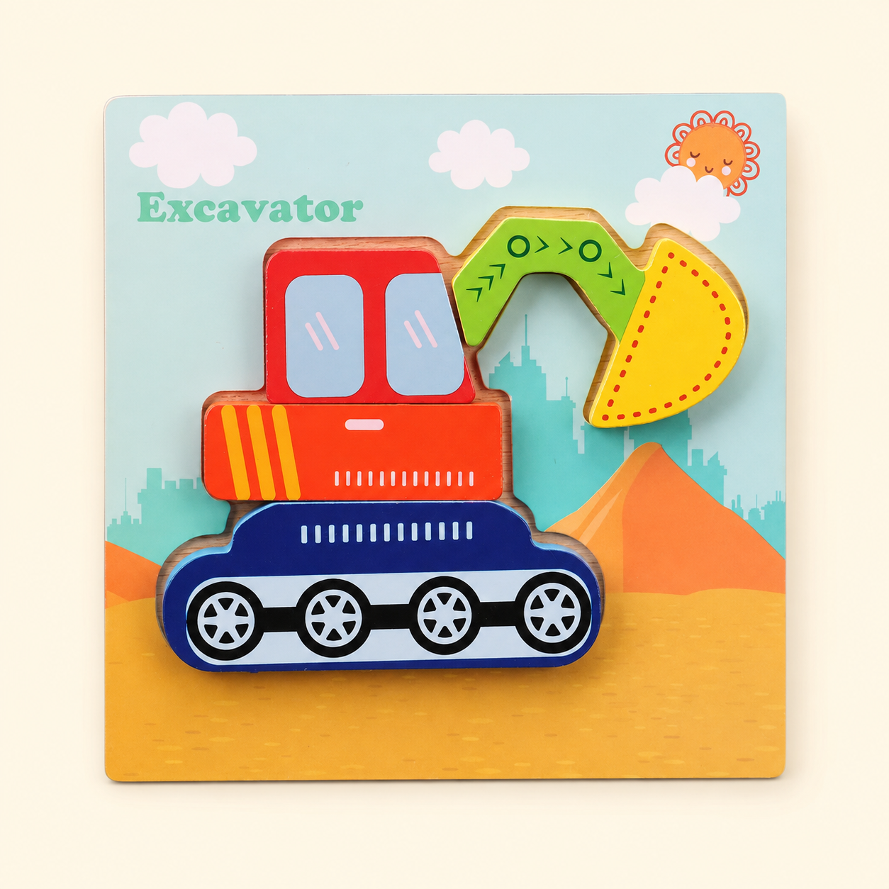 Toyella My First Wooden Puzzle - Design 20 - cream background