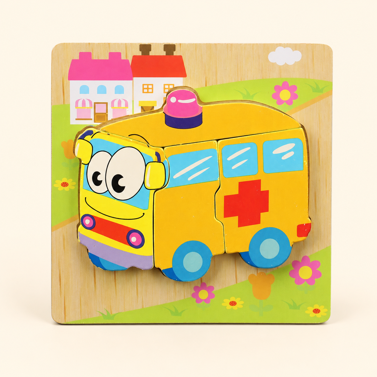 Toyella My First Wooden Puzzle - Design 23 - cream background