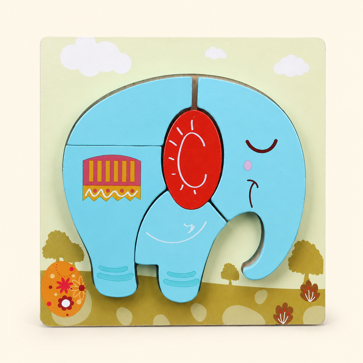 Toyella My First Wooden Puzzle - Design 33 - cream background